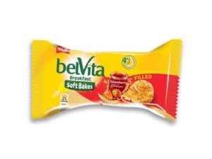 BISCUITS BELVITA SOFT BAKES FILLED STRAWBERRY FLAVOUR 50g